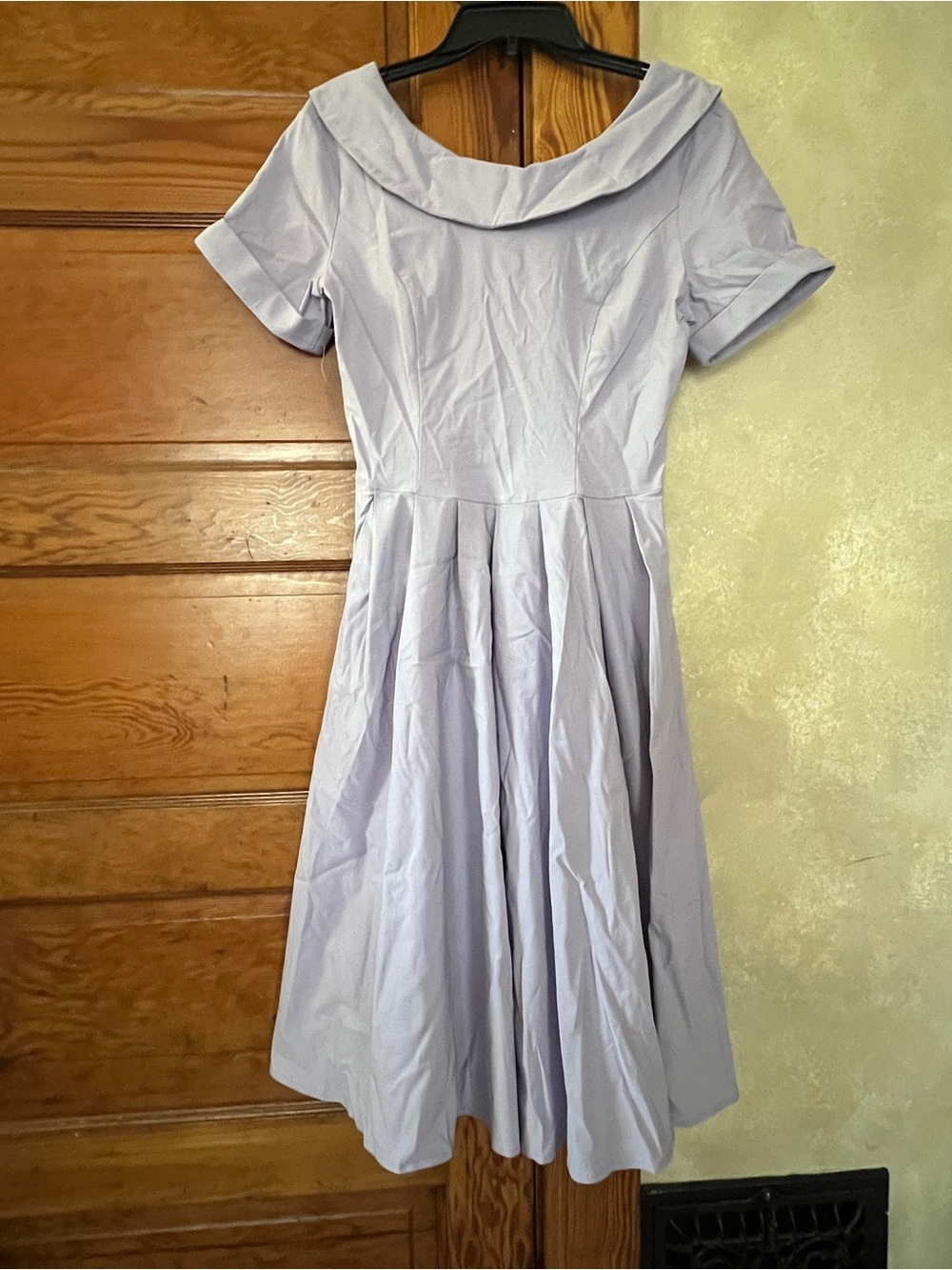 Gown Town Women’s Lilac Stretchy Midi 1950’s Teacup Garden Party Dress Size M